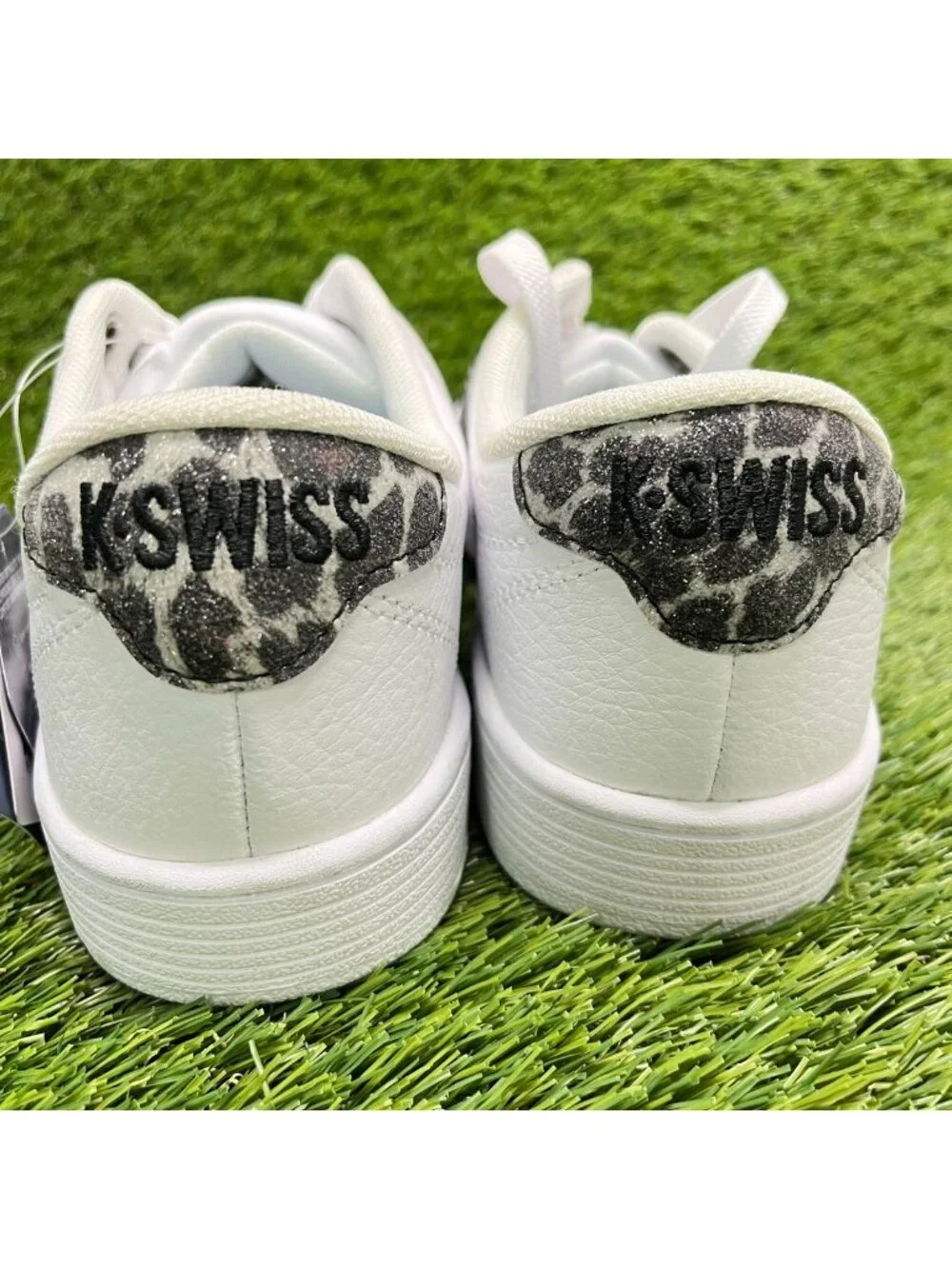 K-Swiss Court Pro II Leopard Womens Size 8.5 White Black Athletic Shoes Sneakers